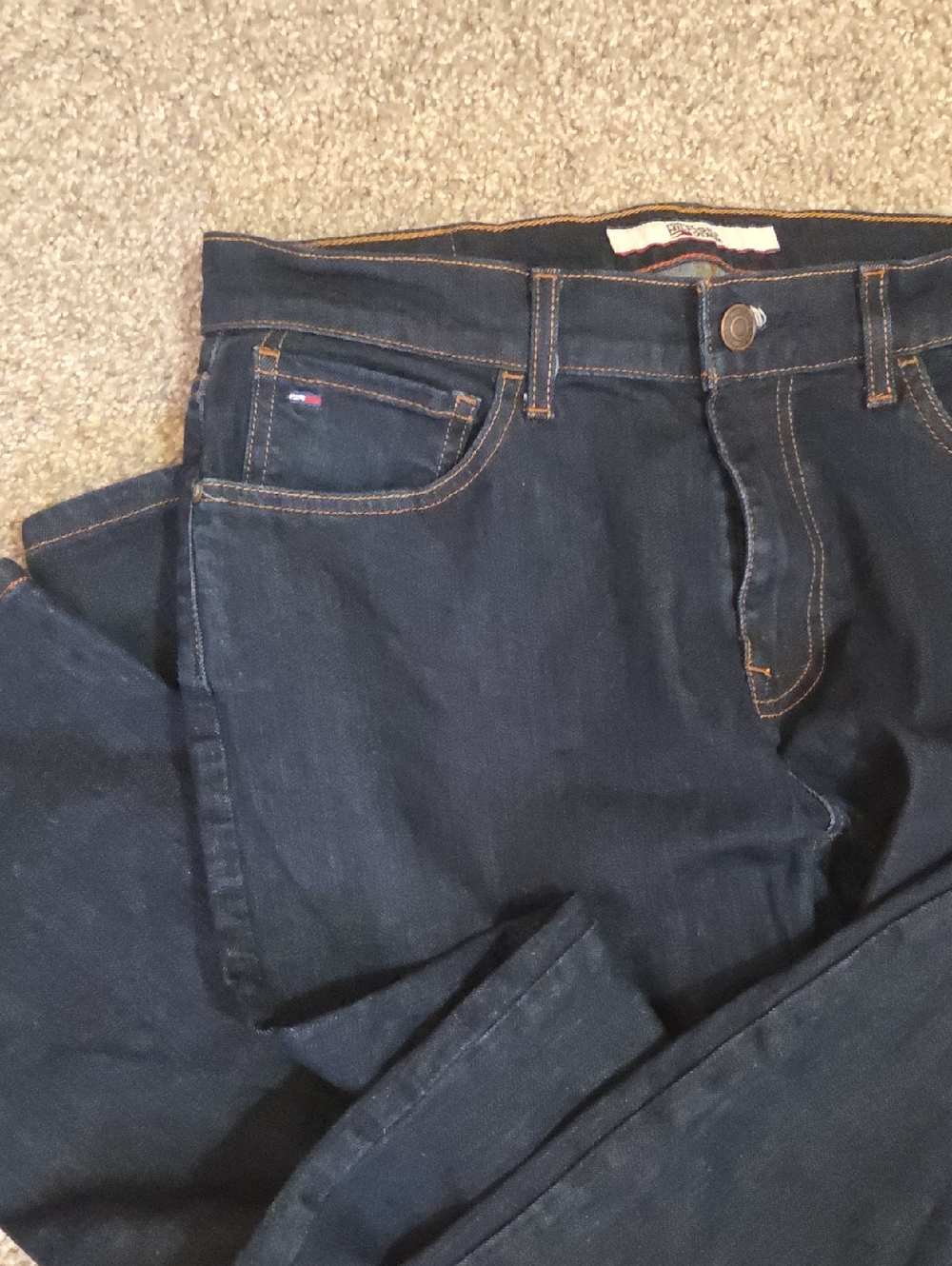 Tommy Hilfiger 33x32 Dark Blue Denim Jeans - NWOT - Picture 2 of 10